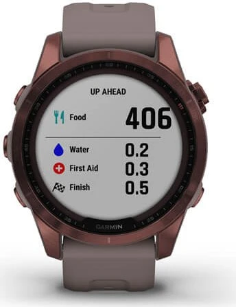 Garmin Fenix 7S Sapphire Solar dark bronze titanium/shale grey