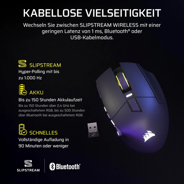 Corsair Scimitar Elite Wireless SE MMO, Gun Metal schwarz, USB/Bluetooth