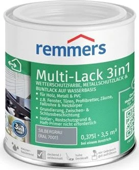 Remmers Multi-Lack 3in1 Metallschutzmittel silbergrau (RAL7001), 375ml