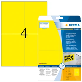 Herma Folienetiketten, A6, wetterfest, gelb, matt, 25 Blatt (100 Etiketten)