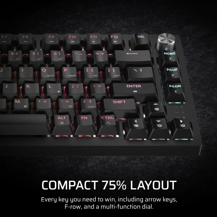 Corsair Gaming K65 Plus Wireless Tactile 75% RGB, schwarz, MLX FUSION, USB/Bluetooth, ES