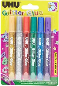 UHU Glitter Glue Original, 60ml (6x 10ml)