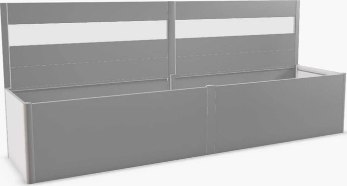 Biohort Sichtschutz mit Lichtpaneel 152x4x91cm für Hochbeet silber-metallic