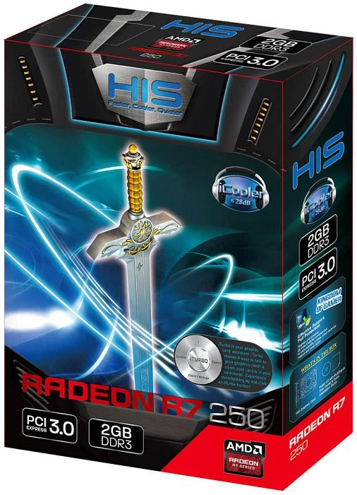 HIS Radeon R7 250 iCooler Boost Clock, 2GB DDR3, VGA, DVI, HDMI