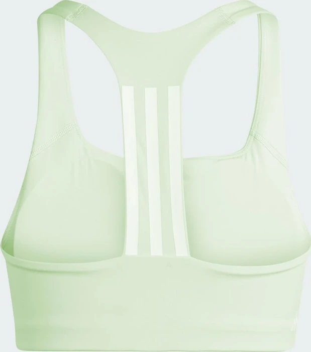 adidas Powerimpact Training Medium-Support 3-Streifen Sport-BH semi green spark (Damen)