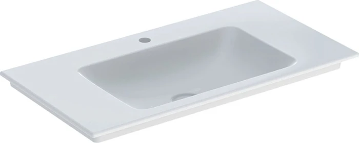 Geberit ONE Möbelwaschtisch Abgang vertikal 90cm, Hahnloch mittig, weiß/KeraTect