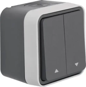 Hager Jalousie-Serientaster mit Aufdruck Symbol Pfeil AP Serie W.1, grau LT