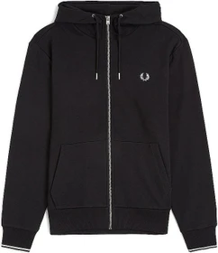 Fred Perry Kapuzenjacke mit durchgehendem Reißverschluss Hoodie schwarz (Herren)