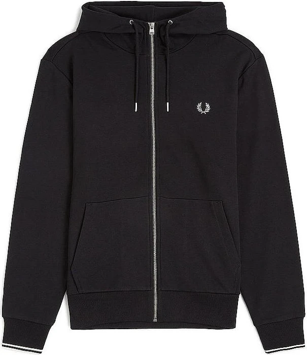 Fred Perry Kapuzenjacke mit durchgehendem Reißverschluss Hoodie schwarz (Herren)