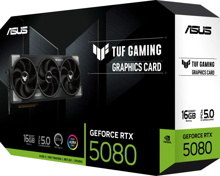 ASUS TUF Gaming GeForce RTX 5080, TUF-RTX5080-16G-GAMING, 16GB GDDR7, 2x HDMI, 3x DP