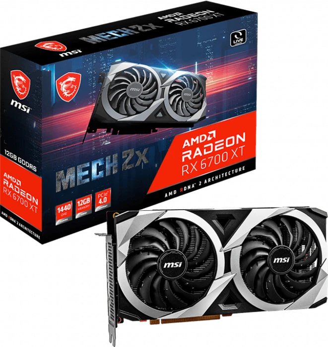 MSI Radeon RX 6700 XT Mech 2X 12G, 12GB GDDR6, HDMI, 3x DP