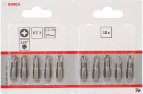 Bosch Professional Extra Hart Pozidriv Bit 1/4", PZ3x25mm, 10 Stück