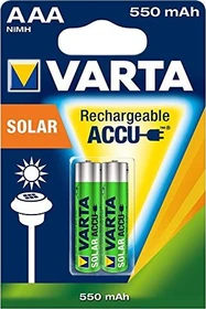 Varta Recharge Accu Solar Micro AAA NiMH 550mAh, 2er-Pack