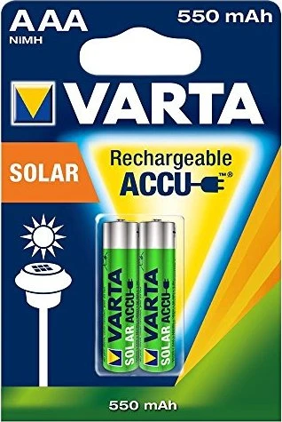 Varta Recharge Accu Solar Micro AAA NiMH 550mAh, 2er-Pack