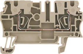 Weidmüller ZDU 2.5 Durchgangs-Reihenklemme, Zugfederanschluss, 2.5 mm², 800 V, 24 A, dunkelbeige