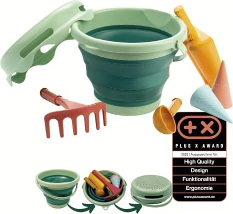 Schildkröt 7in1 Sand Toys Falteimer Set grün
