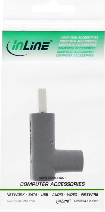 InLine USB-C 3.1 [Buchse] auf USB-C 3.1 [Stecker] Adapter oben/unten gewinkelt schwarz