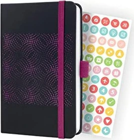 Sigel Jolie Wochenkalender 2024, A6, Hardcover, sparkling black, 87 Blatt