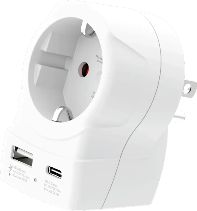 Skross Europe to USA USB AC20PD, 1x USB-A, 1x USB-C