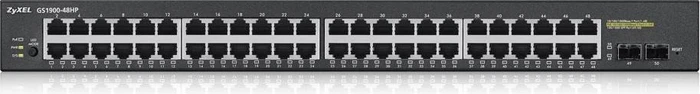 Zyxel GS1900 Rackmount Gigabit Smart Switch, 48x RJ-45, 2x SFP, 170W PoE+