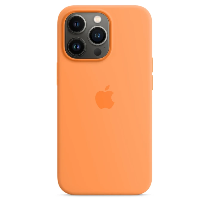 Apple Silikon Case mit MagSafe für iPhone 13 Pro gelborange