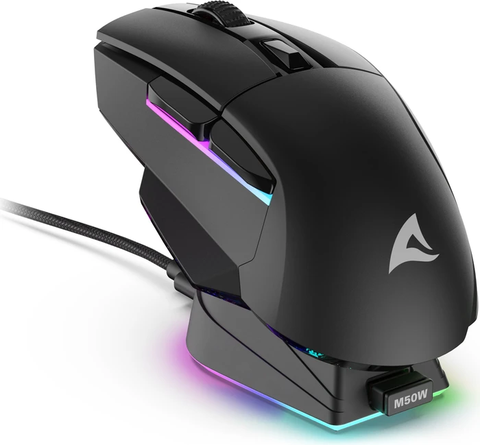 Sharkoon Skiller SGM50W mit Ladestation, schwarz, USB