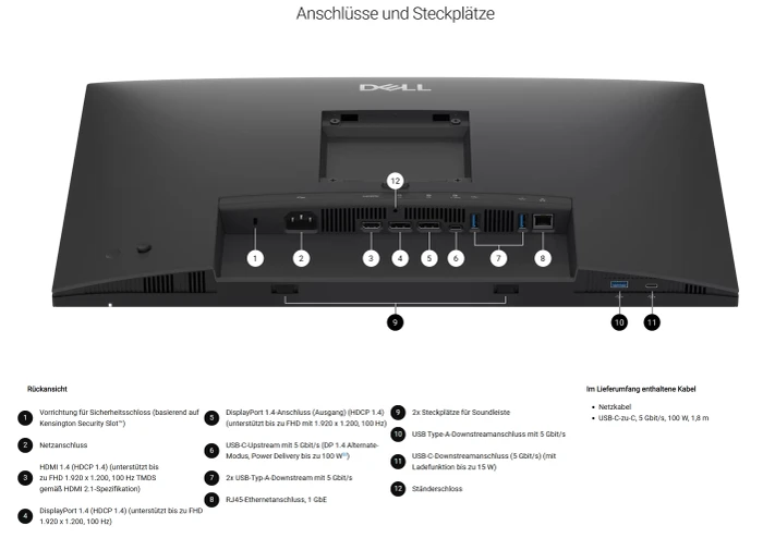 Dell Pro P 24 16:10 USB-C Hub Monitor P2426E, 24.1"