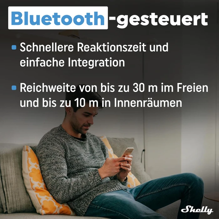 Shelly BLU Wall Switch 4 Stand Alone, weiß