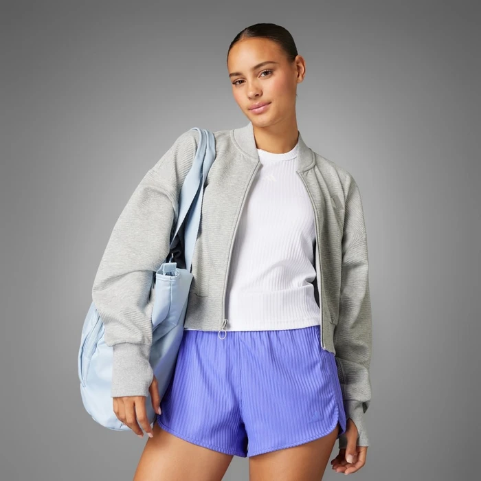 adidas Pacer All Gym Seasonal Rib High-Rise Tonal 3-Streifen Shorts semi cobalt blue (Damen)