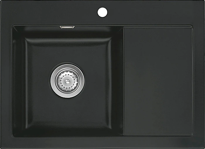 systemceram Mera 70 Einbau Becken links nigra