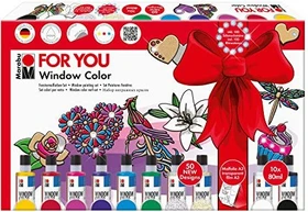 Marabu Window Color fun & fancy for you Malfarbe Glas/Porzellan, 10 Farben