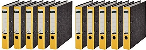 Leitz Qualitäts Ordner 2-Ring 180° CO2 neutral, 50mm, A4, gelb, 10er-Pack
