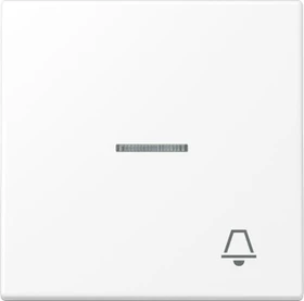 Jung Serie LS Wippe mit Lichtleiter Symbol Klingel 1fach, schneeweiß matt