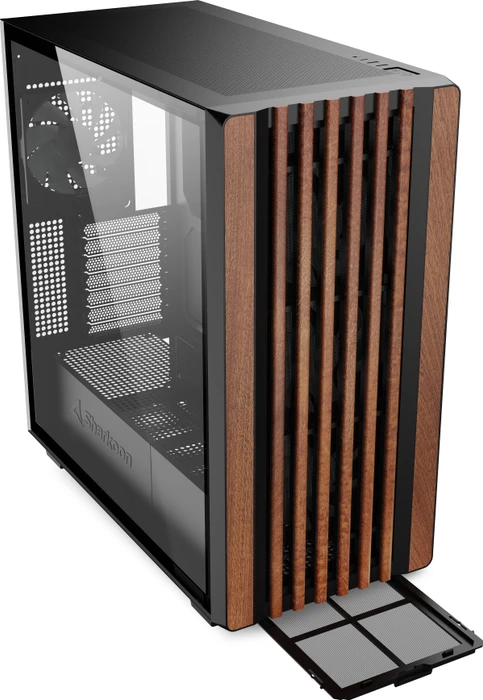 Sharkoon Rebel C70G RGB, schwarz/braun, Glasfenster
