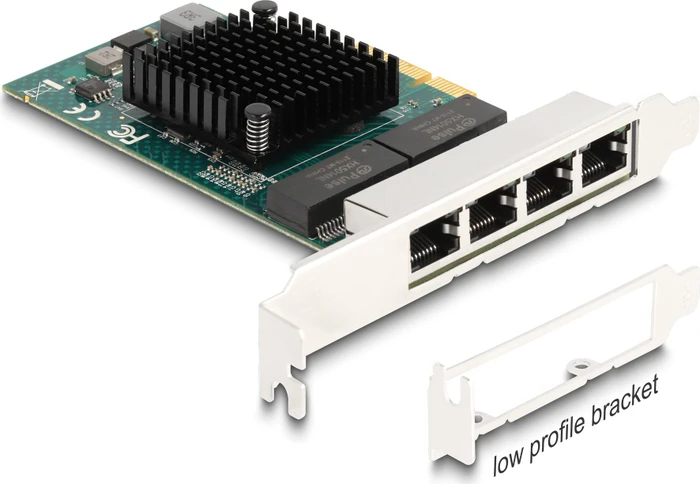 DeLOCK Gigabit LAN-Adapter, 4x RJ-45, PCIe 2.0 x4