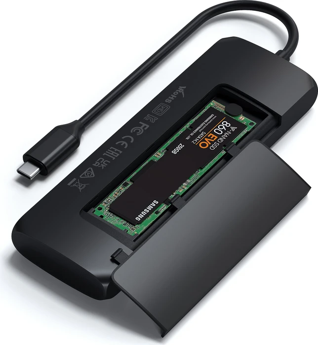 Satechi USB-C Hybrid Multiport-Adapter, schwarz, USB-C 3.0 [Stecker]