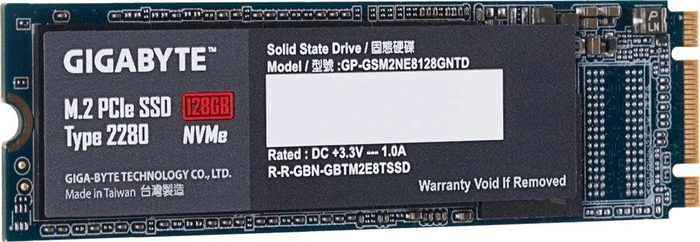 GIGABYTE M.2 PCIe SSD Type 2280 128GB, M.2 2280 / B-M-Key / PCIe 3.0 x2