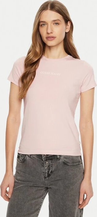 Guess Logo-Print T-Shirt kurzarm rose (Damen)