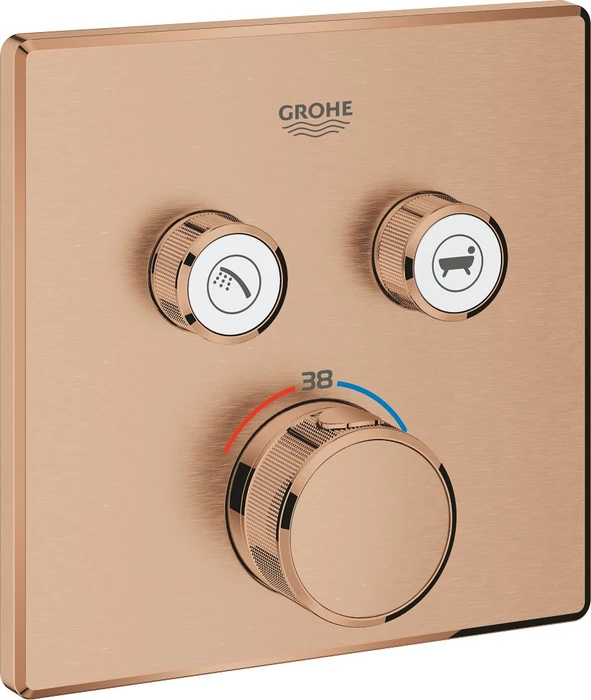 Grohe Grohtherm SmartControl Thermostat mit 2 Ventilen warm sunset gebürstet