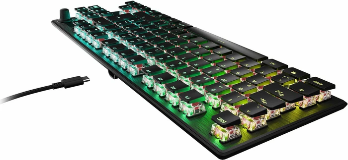 Roccat Vulcan TKL Pro, LEDs RGB, schwarz, Titan Optical Linear, USB, DE