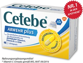 Cetebe Abwehr plus Vitamin D3+Zink Kapseln, 120 Stück
