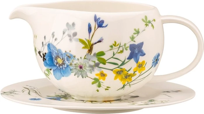 Rosenthal Brillance Bone China Fleurs des Alpes Sauciere mit Untertasse, 2-tlg.
