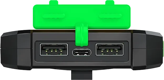 LogiLink Solar Powerbank 8000mAh Taschenlampe 2x USB-A schwarz/grün