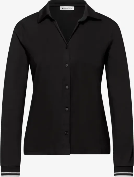 Street One Shirt mit College-Details Hemd langarm schwarz (Damen)