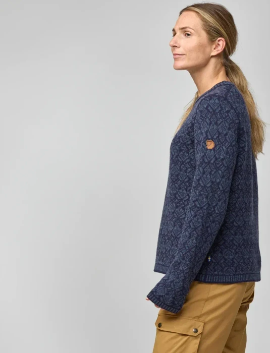 Fjällräven Snow Round Neck Strickpullover dark navy (Damen)