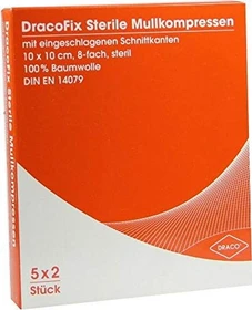 Dr. Ausbüttel DracoFix Peel Mullkompressen steril 8-fach, 10 x 10cm, 10 Stück