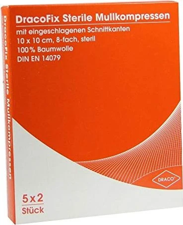 Dr. Ausbüttel DracoFix Peel Mullkompressen steril 8fach 10 x 10cm