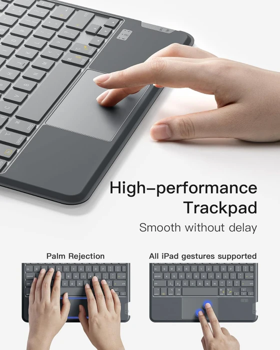 Inateck ACE Touch Tastaturhülle für iPad Pro 11" (M4), grau, UK