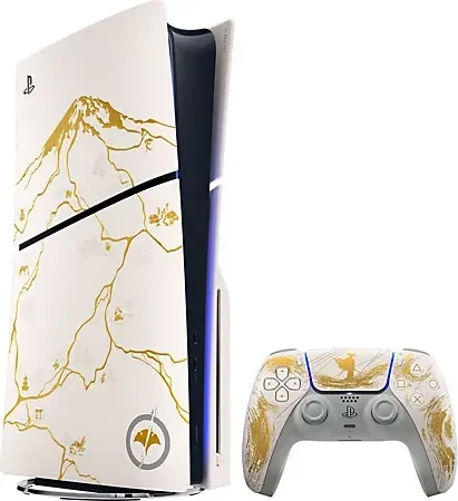 Sony PlayStation 5 Slim - 1TB Ghost of Yotei Limited Edition Bundle gold/weiß