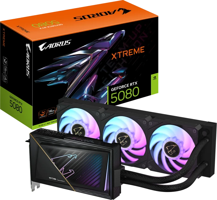 GIGABYTE AORUS GeForce RTX 5080 Xtreme Waterforce 16G, 16GB GDDR7, HDMI, 3x DP